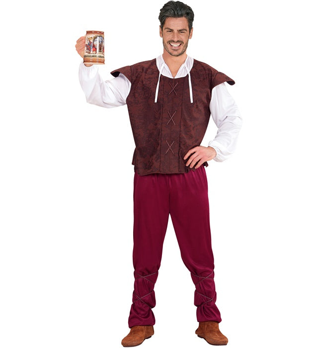 Mittelalterliches Kostüm mit Hemd, Weste und Hose für Fasnacht und Mottoparty