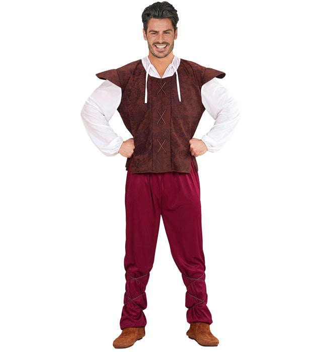 Mittelalterliches Kostüm mit Hemd, Weste und Hose für Fasnacht und Mottoparty