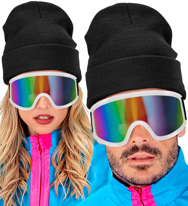 Schwarze Beanie Mütze in Wolloptik auf neutralem Hintergrund