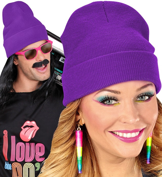"MÜTZE BEANIE VIOLETT" Wolloptik Violett / Lila