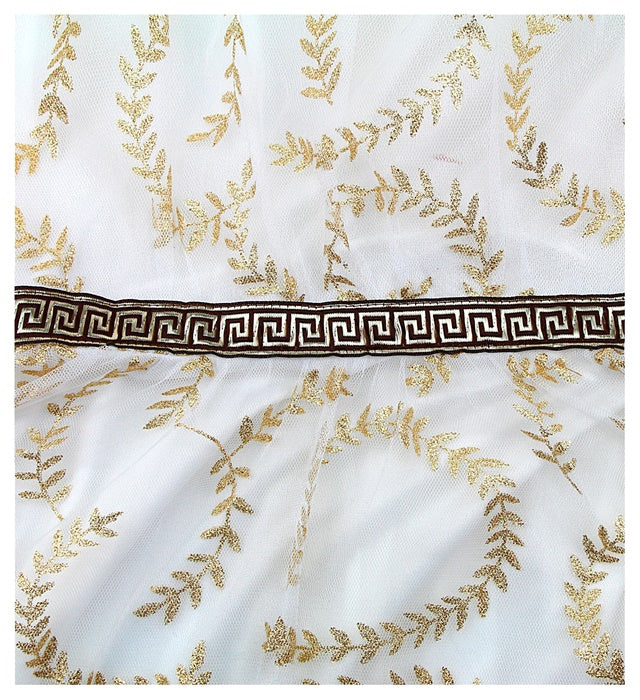 Griechische Göttin Kostüm mit weißem Kleid, Schulterumhang und Lorbeerkranz