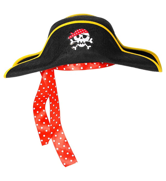 Kinder Piratenhut mit Totenkopf-Motiv für Fasnacht und Karneval