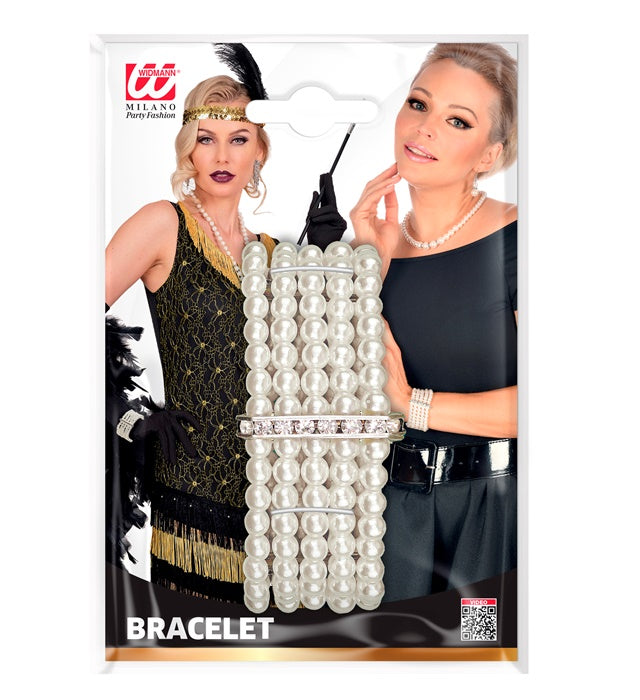 DELUXE PERLENARMBAND MIT STRASS