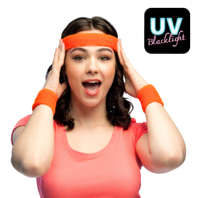 Boland Sportzubehör Schweissbänder Neon Orange – 3er-Pack aus Baumwolle