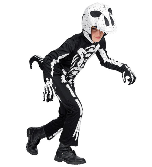 Tyrannosaurus Skelett Kostüm Overall mit Kapuze und Maske für Fasnacht