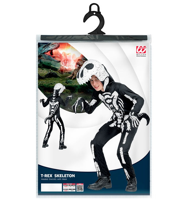 Tyrannosaurus Skelett Kostüm Overall mit Kapuze und Maske für Fasnacht