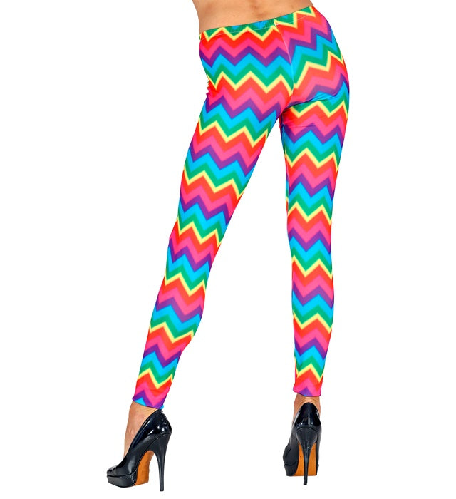 Neon Regenbogen Leggings leuchtend bunt für Fasnacht und Karneval