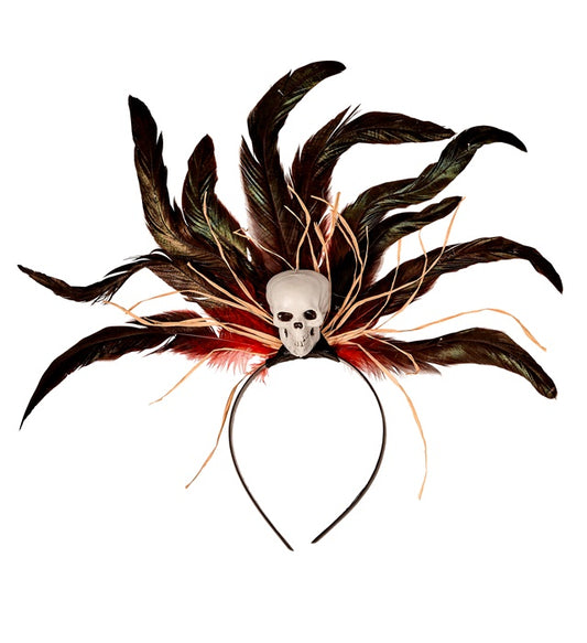 Voodoo Haarreif mit Totenkopf auf schwarzem Hintergrund