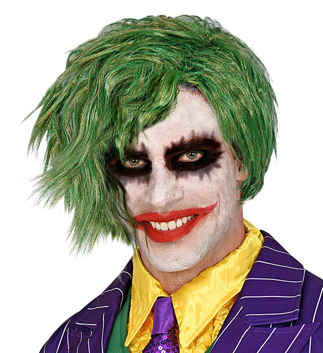 Horrorclown Perücke mit wildem, zerzaustem Haar in leuchtenden Farben