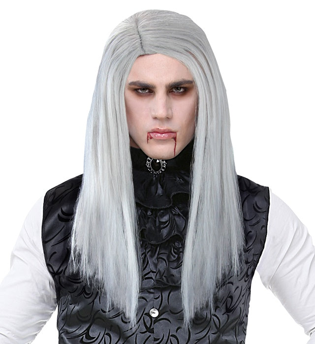 Schwarze Vampirperücke in Box für Fasnacht und Halloween