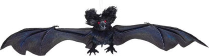 Schwarze Widmann Halloween-Fledermaus 29 cm als Hängedekoration – Seitenansicht