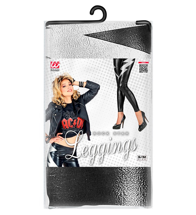 Rock Star Leggings in schwarzem Design als Kostümzubehör für Fasnacht