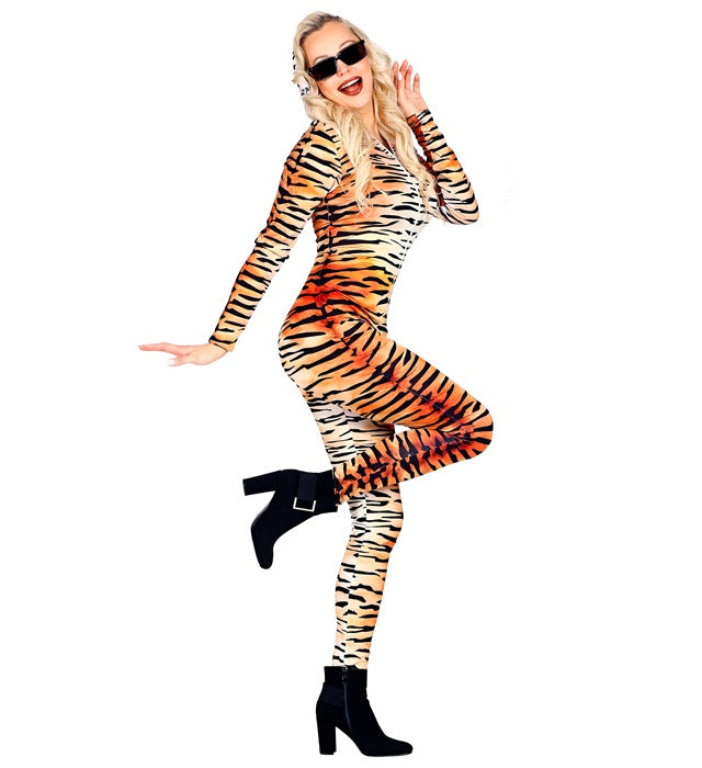 Tiger Bodysuit Fasnacht Kostüm mit realistischem Muster