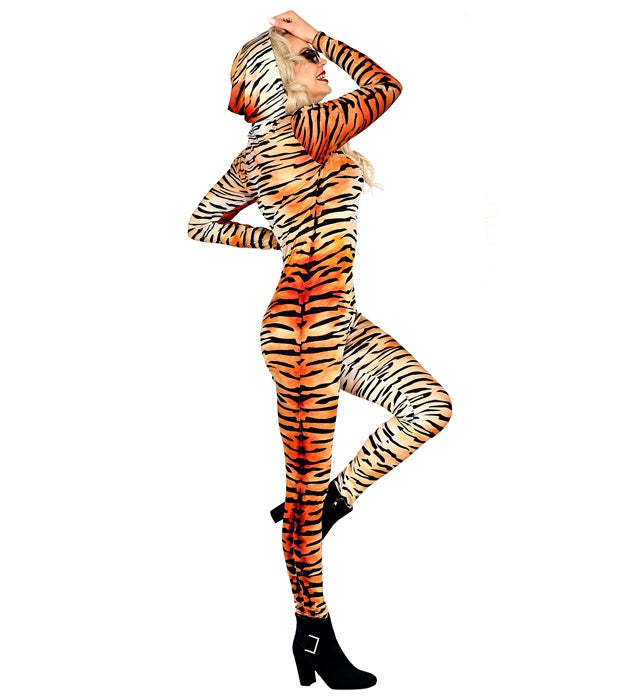 Tiger Bodysuit Fasnacht Kostüm mit realistischem Muster