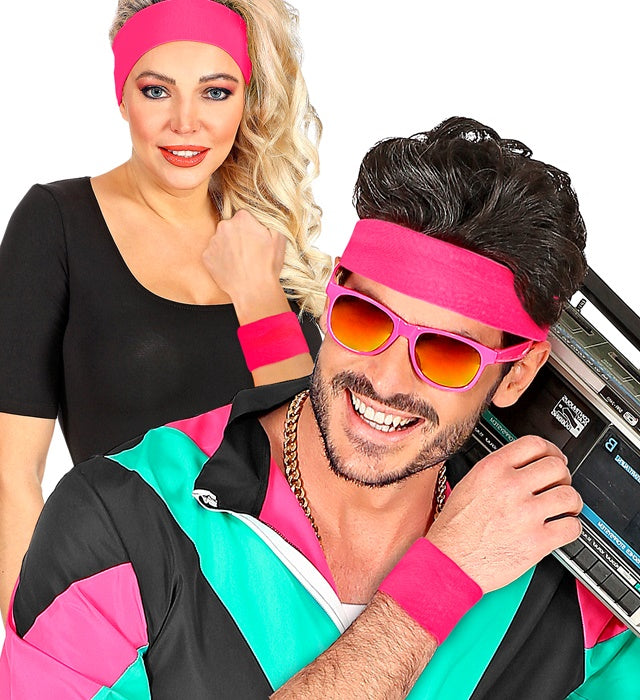 Neonpinke Armbänder als farbenfrohes Accessoire für Fasnacht und Mottoparty