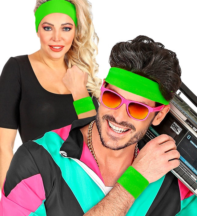 Neon grüne elastische Armbänder als Fasnacht und Karneval Accessoire