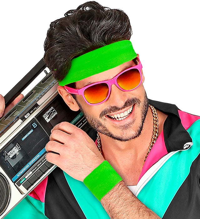 Neon grüne elastische Armbänder als Fasnacht und Karneval Accessoire
