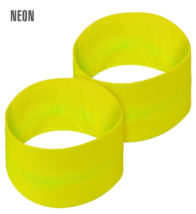 Paar neon gelbe Armbänder für Fasnacht und Mottoparty