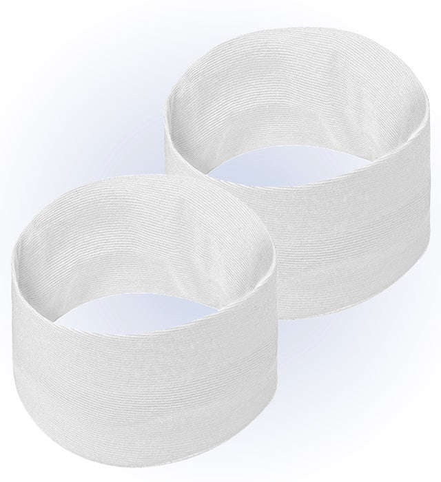 Zwei weisse Armbänder als Set für Fasnacht und Sport