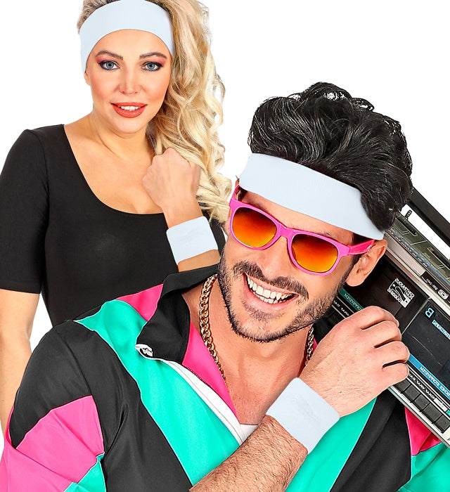Zwei weisse Armbänder als Set für Fasnacht und Sport