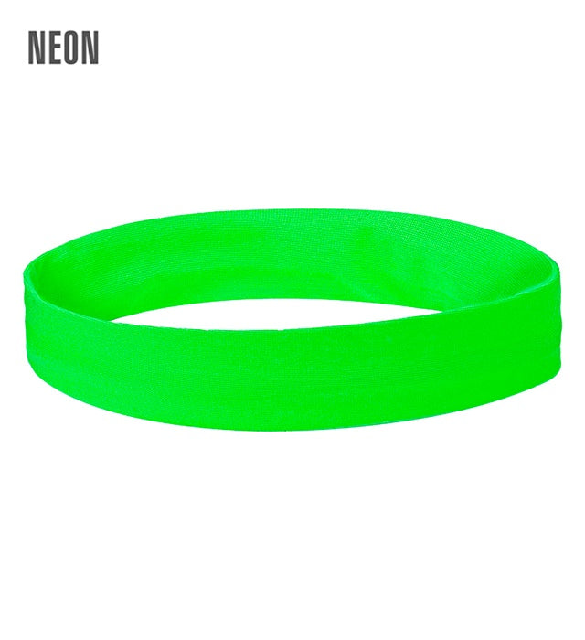 Neon grünes Stirnband auf weissem Hintergrund