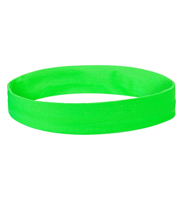 Neon grünes Stirnband auf weissem Hintergrund