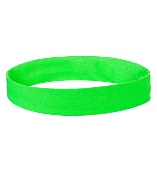 Neon grünes Stirnband auf weissem Hintergrund