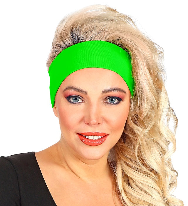 Neon grünes Stirnband auf weissem Hintergrund