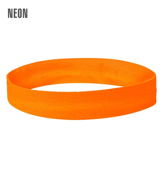 Neon orange Stirnband elastisch für Fasnacht und Mottoparty