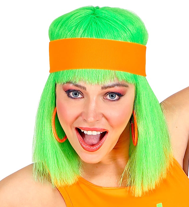 Neon orange Stirnband elastisch für Fasnacht und Mottoparty