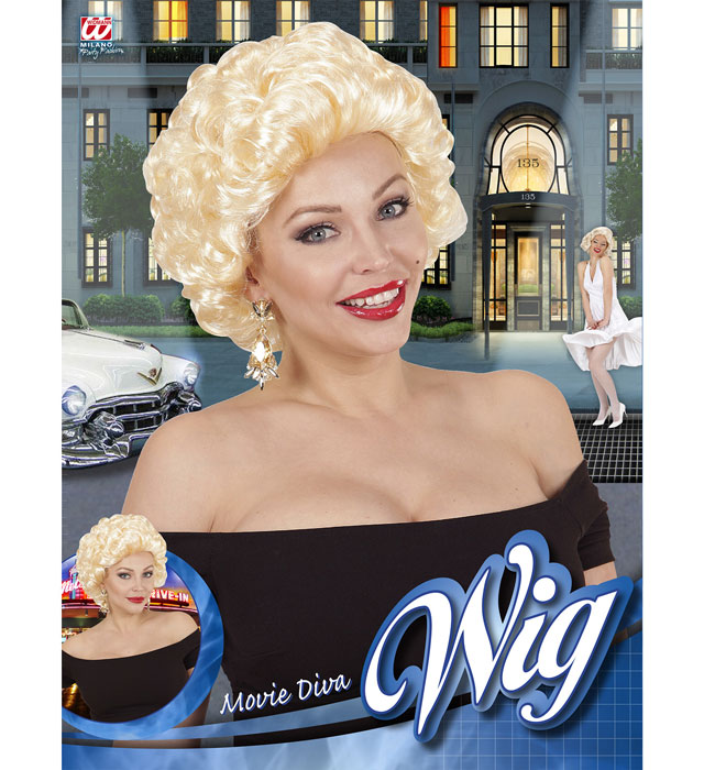 FILMDIVA Perücke im eleganten Vintage-Stil für Fasnacht und Kostüme