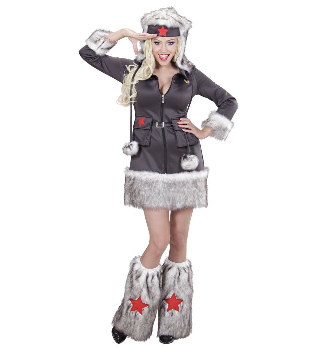 NIKITA Kostüm-Set mit eleganten Kleid, Hut und Stulpen für Fasnacht