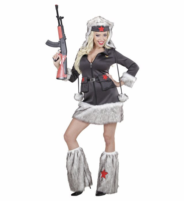 NIKITA Kostüm-Set mit eleganten Kleid, Hut und Stulpen für Fasnacht