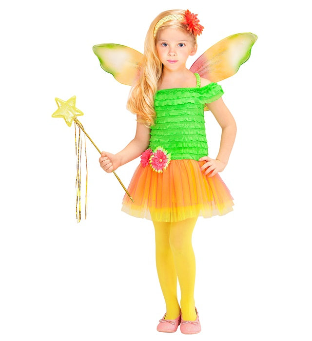 "BLUMENFEE" (Kleid, Flügel, Haarband mit Blume)