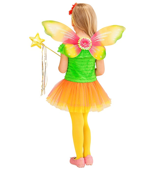 "BLUMENFEE" (Kleid, Flügel, Haarband mit Blume)