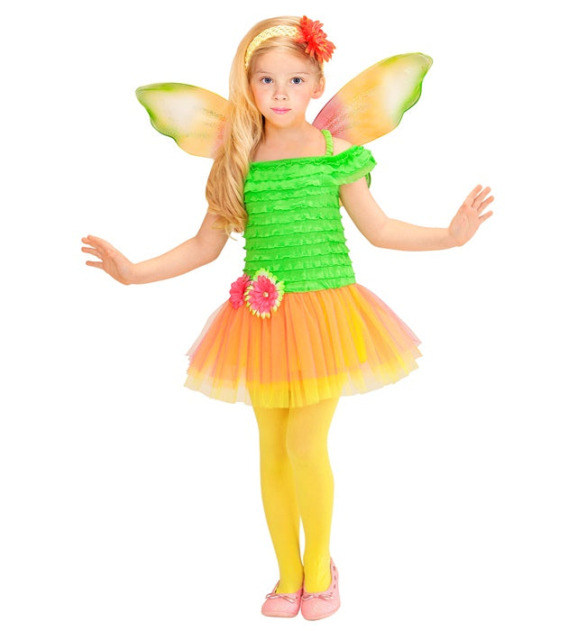 "BLUMENFEE" (Kleid, Flügel, Haarband mit Blume)