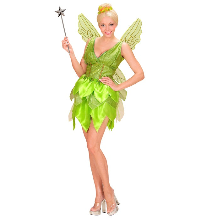 Fantasy Fairy Kostüm mit Kleid und Flügeln in zarten Farben für Fasnacht