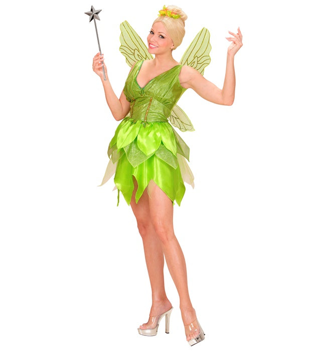 Fantasy Fairy Kostüm mit Kleid und Flügeln in zarten Farben für Fasnacht