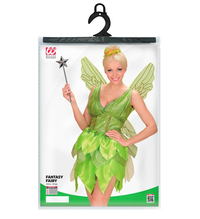 Fantasy Fairy Kostüm mit Kleid und Flügeln in zarten Farben für Fasnacht
