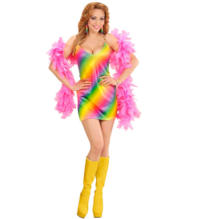 Regenbogenfarbenes Fasnachtskleid RAINBOW für Karneval und Mottoparty