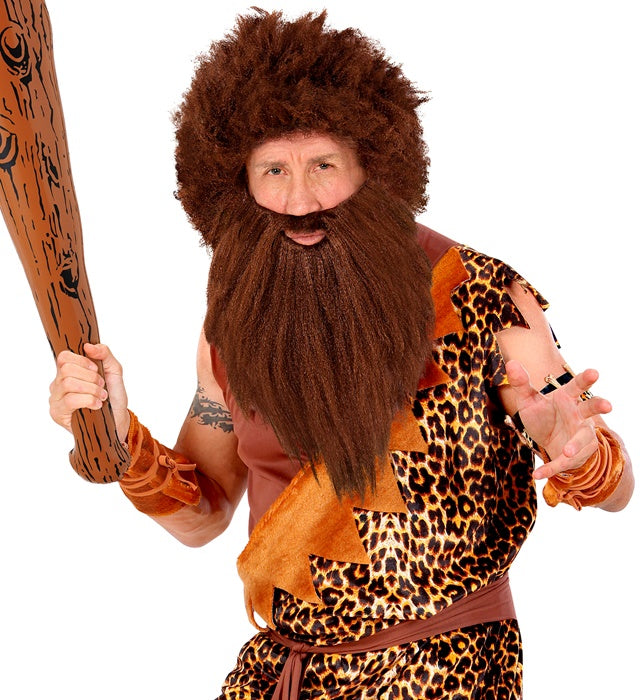 Höhlenmensch Perücke und Bart Set für Fasnacht und Karneval