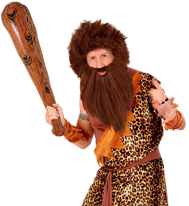 Höhlenmensch Perücke und Bart Set für Fasnacht und Karneval