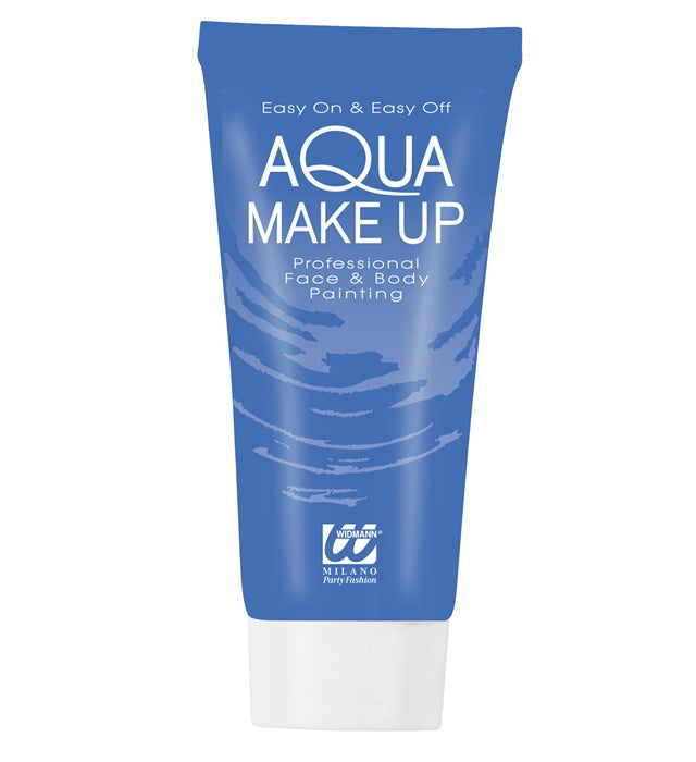 Blaue Aqua Make-up Tube 30 ml für Fasnacht und Karneval