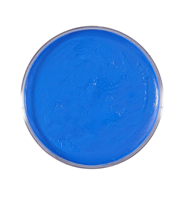 Blaue Gesichtsfarbe in Schale für Fasnacht und Karneval