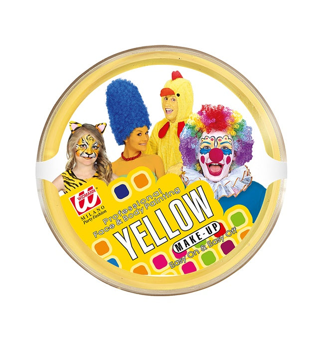 Gelbes Make-up in Schale 25 g für Fasnacht und Kostüme