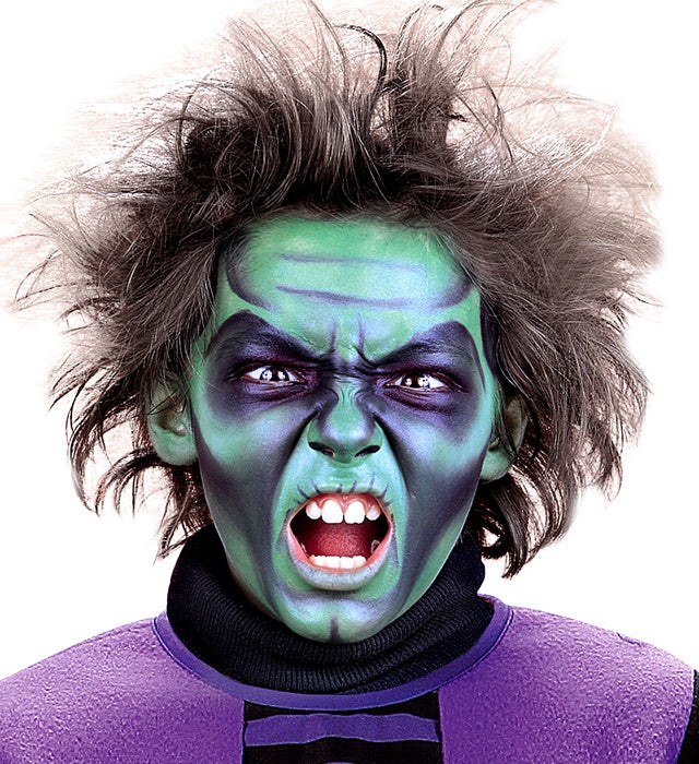 Grünes Make-up in offener Dose zum Schminken bei Fasnacht und Karneval