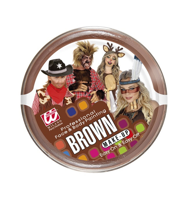 Braunes Make-up in Schale 25 g für Fasnacht und Karneval