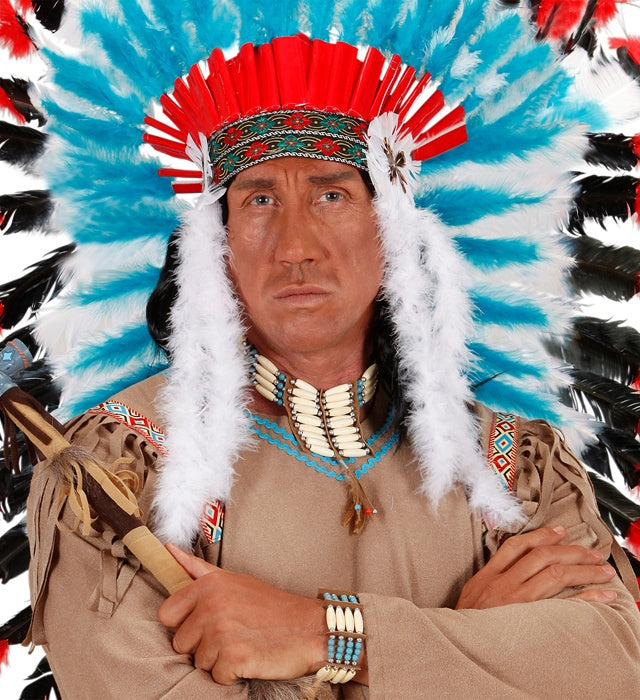 Indianer Fasnacht Make-up Set mit Schminkstiften, weinrotem und weißem Make-up und Pinsel