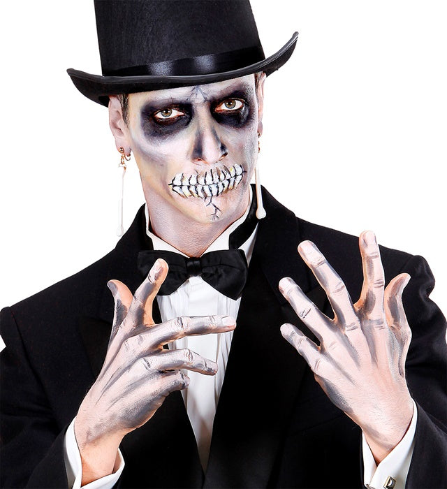 Make-up Set Schwarz und Weiss mit Schminkstiften und Pinsel für Fasnacht