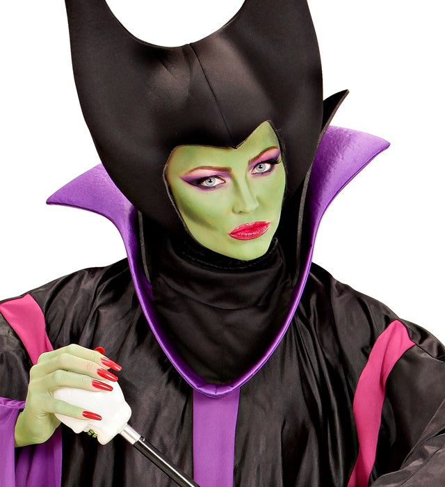 Make-up Set Hexe mit schwarzen und grünen Schminkfarben, Pinsel und Schminkstiften
